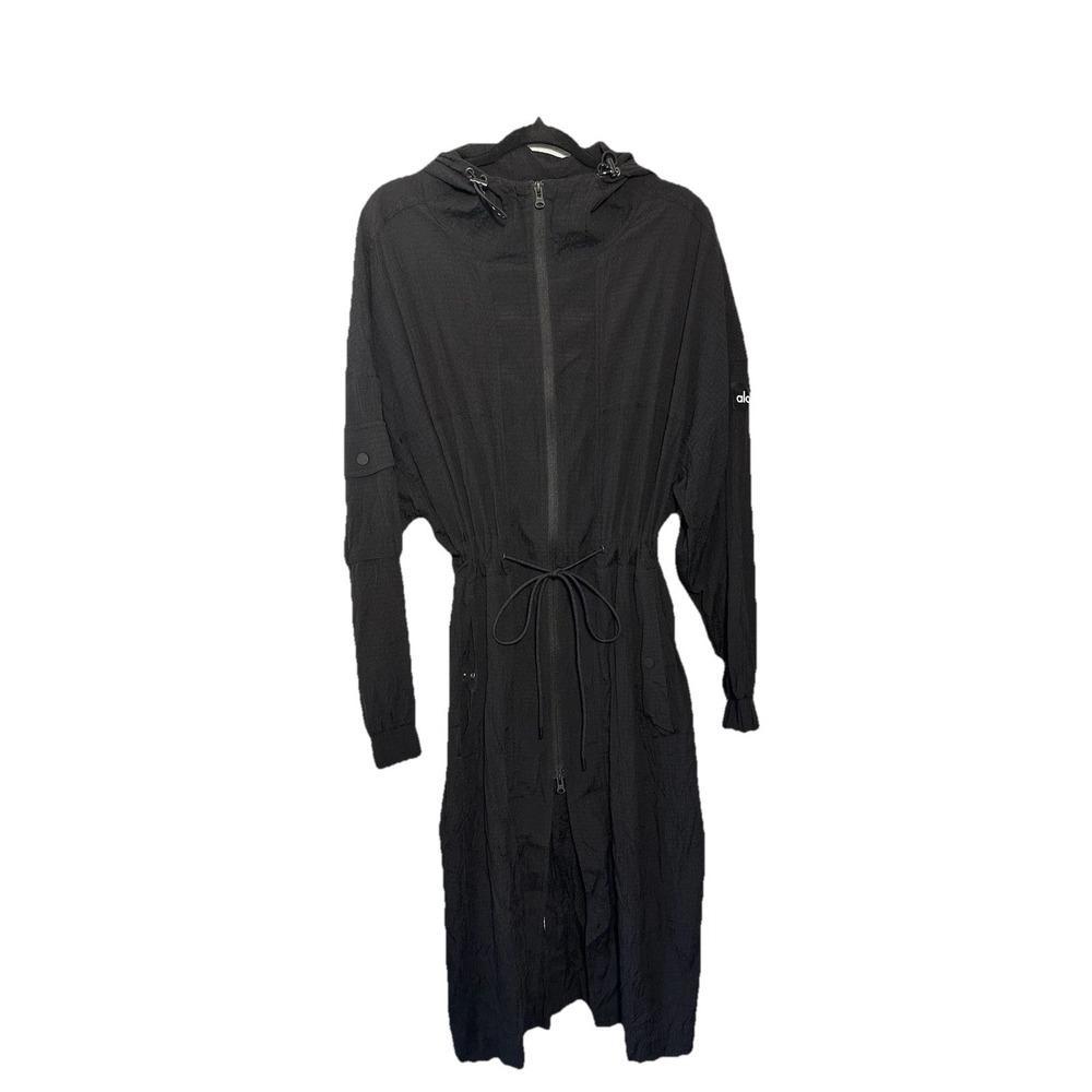 ALO YOGA Summer Nights Lightweight Coat Black Long Size Large NWOT